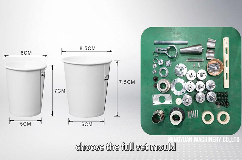 How does a paper cup making machine determine the appropriate mold for producing paper cups of varying sizes?